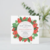 Aardbei Berry Sweet Baby shower Kaart (Staand voorkant)