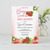 Aardbei Berry Sweet Baby shower Kaart (Staand voorkant)