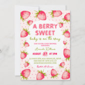 Aardbei Berry Sweet Baby shower Kaart (Voorkant)