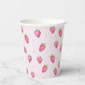 Aardbei Berry Sweet Baby shower Papieren Bekers (Achterkant)