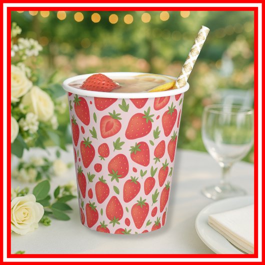 Aardbei Berry Sweet Baby shower Papieren Bekers