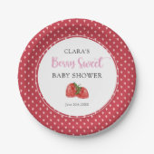 Aardbei Berry Sweet Baby shower Papieren Bordje (Voorkant)