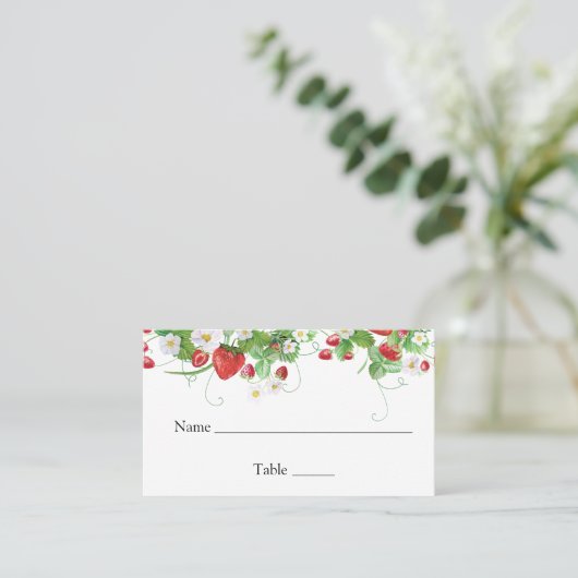 Aardbei Berry Sweet Baby shower Plaatskaartje (Staand voorkant)