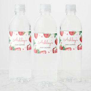 Aardbei Berry Sweet Baby shower Waterfles Etiket