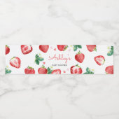 Aardbei Berry Sweet Baby shower Waterfles Etiket (Enkel label)