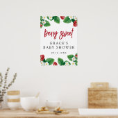 Aardbei Berry Sweet Baby shower Welkomstteken Poster (Keuken)