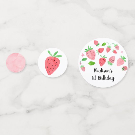 Aardbei Berry Sweet Birthday Confetti (Achterkanten)