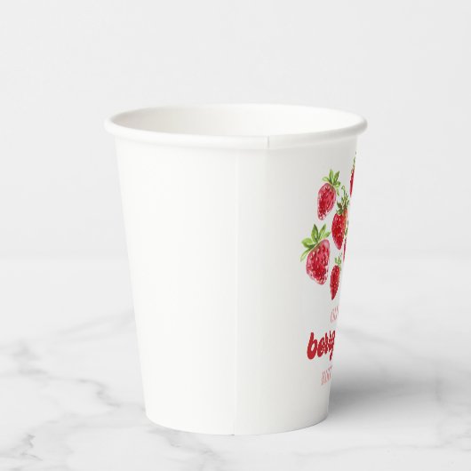 Aardbei Berry Sweet Birthday Papieren Bekers (Rechts)