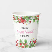 Aardbei Berry Sweet Birthday Papieren Bekers (Achterkant)