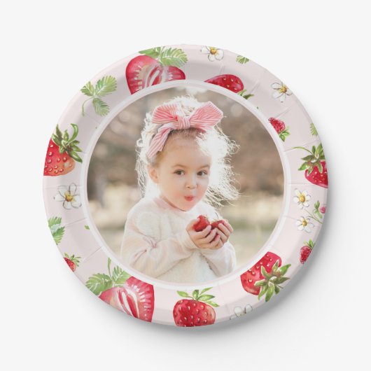 Aardbei Berry Sweet Birthday Papieren Bordje (Voorkant)