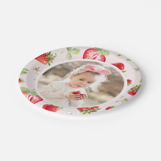 Aardbei Berry Sweet Birthday Papieren Bordje (Gekanteld)