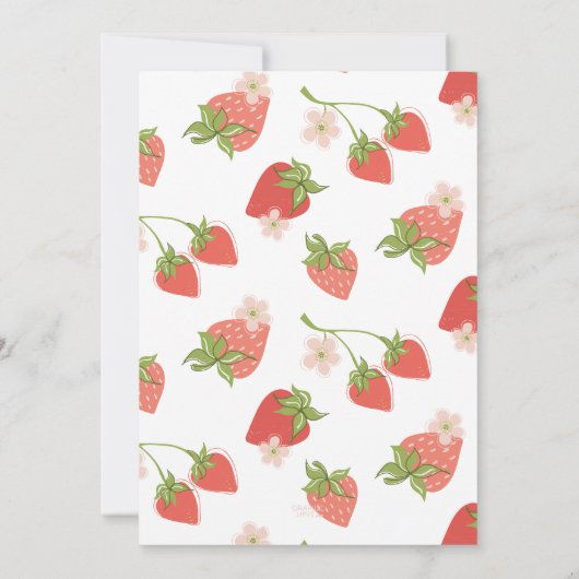 Aardbei Berry Sweet Birthday Partij Elke leeftijd Kaart (Achterkant)