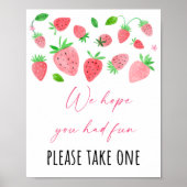 Aardbei Berry Sweet Birthday Party Favor Sign Poster (Voorkant)