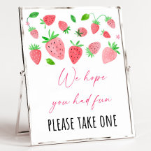 Aardbei Berry Sweet Birthday Party Favor Sign
