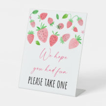 Aardbei Berry Sweet Birthday Party Favor Sign