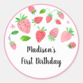Aardbei Berry Sweet Birthday Ronde Sticker (Voorkant)