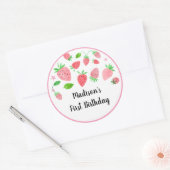 Aardbei Berry Sweet Birthday Ronde Sticker (Envelop)