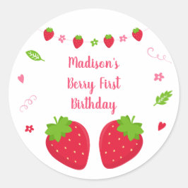 Aardbei Berry Sweet Birthday Ronde Sticker