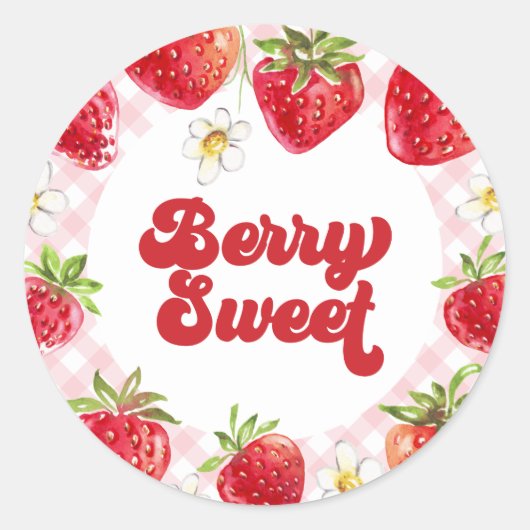 Aardbei Berry Sweet Birthday Ronde Sticker (Voorkant)