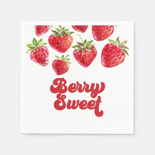 Aardbei Berry Sweet Birthday Servet (Voorkant)