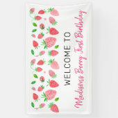 Aardbei Berry Sweet Birthday Spandoek (Verticaal)