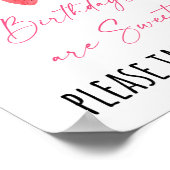 Aardbei Berry Sweet Birthday Treat Sign Poster (Hoek)