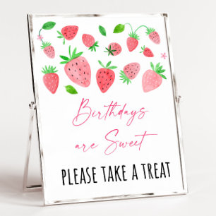 Aardbei Berry Sweet Birthday Treat Sign Poster