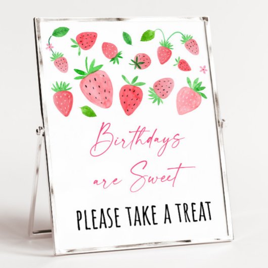 Aardbei Berry Sweet Birthday Treat Sign Poster