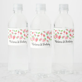 Aardbei Berry Sweet Birthday Waterfles Etiket