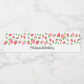 Aardbei Berry Sweet Birthday Waterfles Etiket (Enkel label)