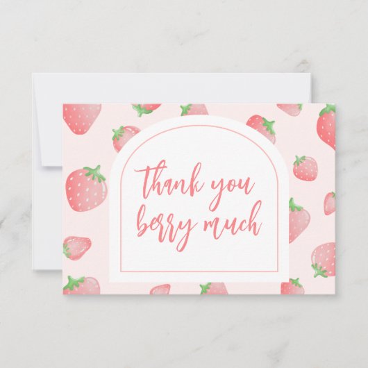 Aardbei Berry Sweet Boho bedankpas Bedankkaart (Voorkant)