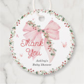 Aardbei Berry Sweet Bow Baby shower Dank u Bedankjes Labels (Voorkant)