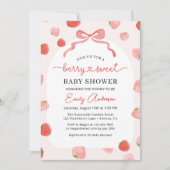 Aardbei Berry Sweet Croquette Bow Baby shower Kaart (Voorkant)