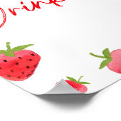 Aardbei Berry Sweet Drinken Party Sign Poster (Hoek)