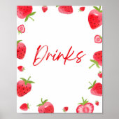 Aardbei Berry Sweet Drinken Party Sign Poster (Voorkant)