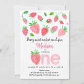 Aardbei Berry Sweet First Birthday Kaart (Voorkant)