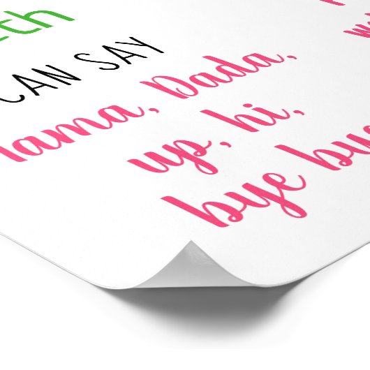 Aardbei Berry Sweet First Birthday Milestone Poster (Hoek)