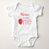 Aardbei Berry Sweet First Birthday Romper (Voorkant)