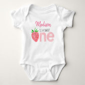 Aardbei Berry Sweet First Birthday Romper (Voorkant)