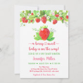 Aardbei Berry Sweet Floral Baby shower Kaart (Voorkant)