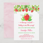 Aardbei Berry Sweet Floral Baby shower Kaart (Voorkant / Achterkant)