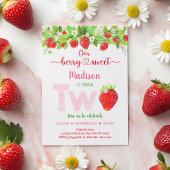 Aardbei Berry Sweet Floral Tweede verjaardag Kaart