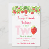 Aardbei Berry Sweet Floral Tweede verjaardag Kaart (Voorkant)