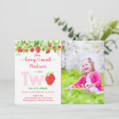 Aardbei Berry Sweet Floral Tweede verjaardag Kaart (Staand voorkant)