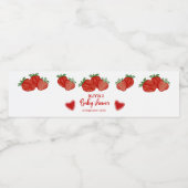 Aardbei Berry Sweet Fruit Fresh Heart Baby Show Waterfles Etiket (Enkel label)