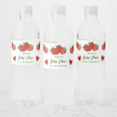 Aardbei Berry Sweet Fruit Heart Baby shower Waterfles Etiket (Flessen)