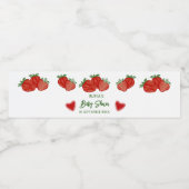 Aardbei Berry Sweet Fruit Heart Baby shower Waterfles Etiket (Enkel label)