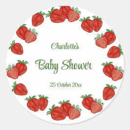 Aardbei Berry Sweet Fruit Shcool Kantoor Classic Ronde Sticker