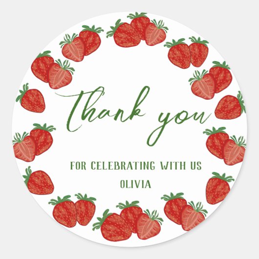 Aardbei Berry Sweet Fruit Shcool Kantoor Gift Ronde Sticker (Voorkant)