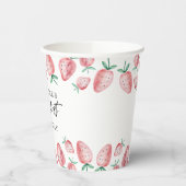 Aardbei Berry Sweet Girl First Birthday Paper C Papieren Bekers (Links)